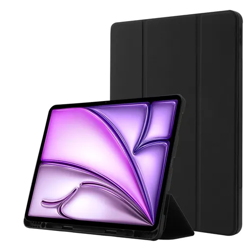 LEATHER Zaklápací kryt pre Apple iPad Air 13 2025 / Air 13 2024 čierny