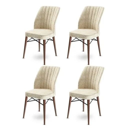 Súprava jedálenských stoličiek Flex Cream and Brown, 4 ks