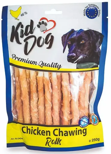 KidDog kuracie mäsko na byvolej tyčinke 8 mm/12 cm 250 g