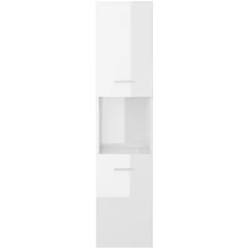 Kúpeľňová skrinka biela, vysoký lesk, 30 x 30 x 130 cm, drevotrieska 805003 (1749,17)