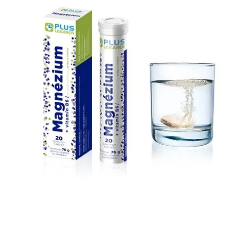 Plus Lékáreň Magnézium + Vitamín B6 tbl eff čierne ríbezle 20 ks