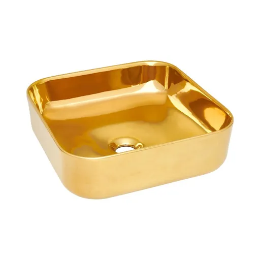 INVENA - Umývadlo na dosku MALAGA TREND 39 cm, štvorcové zlatá CE-39-009-C