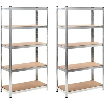 Úložné regály, 2 ks, strieborné 270564