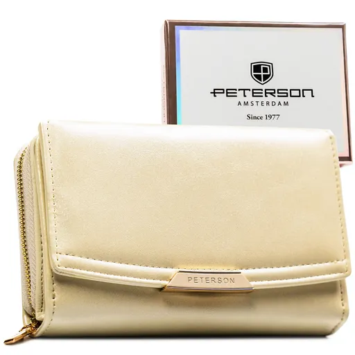 Dámska ecru peňaženka z ekokože s RFID ochranou