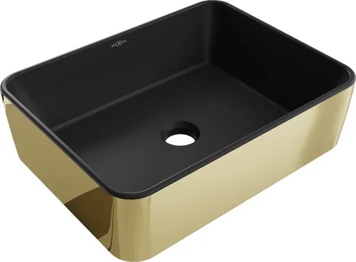MEXEN - Catia umývadlo na dosku 48 x 37, čierna mat/zlatá 21314876