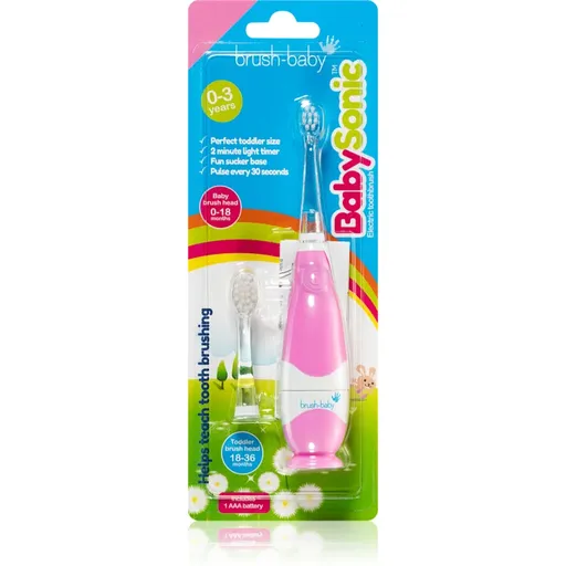 Brush Baby BabySonic elektrická zubná kefka 0 – 36 mesiacov Pink 1 ks