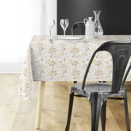 Obrus s metalickým rastlinným motívom