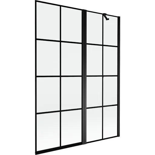 MEXEN - MIST vaňová zástena 130x150 cm 6mm f+s, čierna, dekor, pravá 8A9-130-011-70-77-P