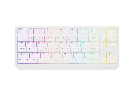GENESIS herná klávesnica THOR 230/TKL/RGB/Outemu Red/Bezdrôtová USB + Bluetooth/US layout/Biela