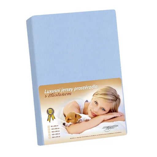 Bellatex Jersey prestieradlo s elastanom modrá, 100 x 200 cm