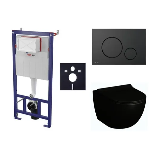 Cenovo zvýhodnený závesný WC set SAT do ľahkých stien / predstenová montáž + WC SAT Infinitio SIKOSSINFB68K