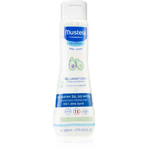Mustela Bébé Bain čistiaci gél na vlasy a telo 200 ml
