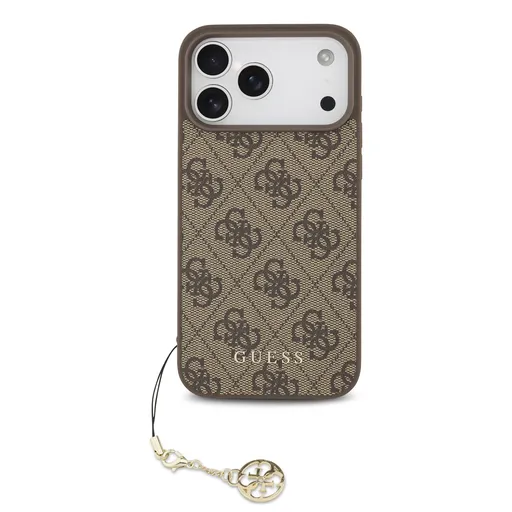 GUESS 4G CHARME Kryt s príveskom Apple iPhone 17 Pro Max BROWN