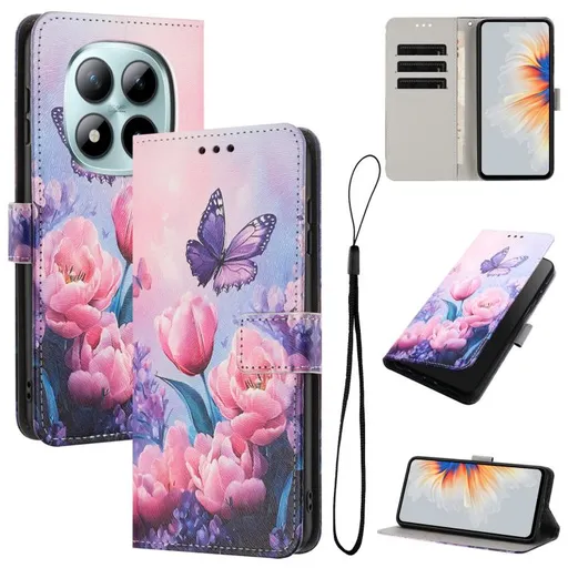 ART Peňaženkový obal pre Xiaomi Redmi Note 15 Pro PINK BUTTERFLY