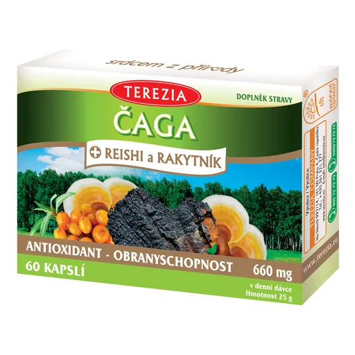 TEREZIA ČAGA + REISHI a RAKYTNÍK 60cps