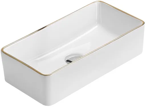 MEXEN - Nadia umývadlo na dosku 46 x 23, biela/zlatá hrana 21614605