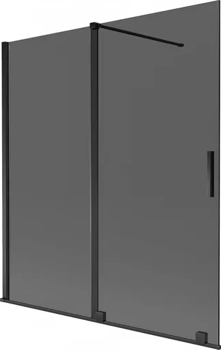 MEXEN/S - Velar dvojkrídlová posuvná vaňová zástena 150 x 150, grafit, čierna 896-150-000-41-70