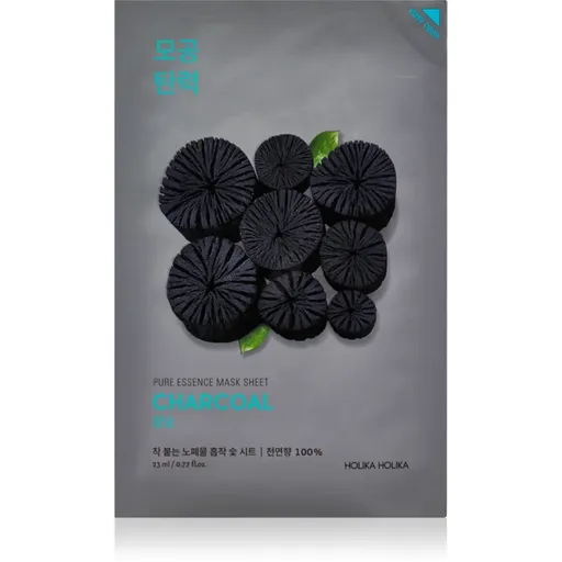 Holika Holika Pure Essence Charcoal čistiaca plátienková maska s aktívnym uhlím 23 ml
