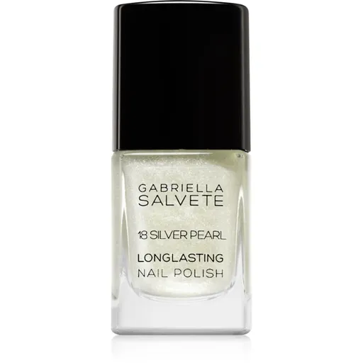 Gabriella Salvete Longlasting Enamel dlhotrvajúci lak na nechty s perleťovým leskom odtieň 18 Silver Pearl 11 ml