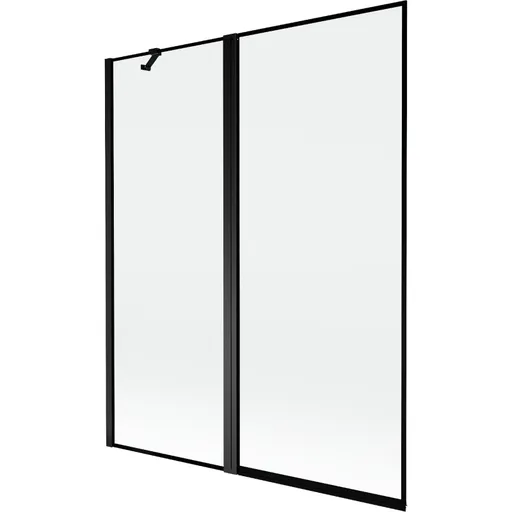 MEXEN - MIST vaňová zástena 140x150 cm 6mm f+s, čierna, okraj, ľavá 8A9-140-011-70-70-L