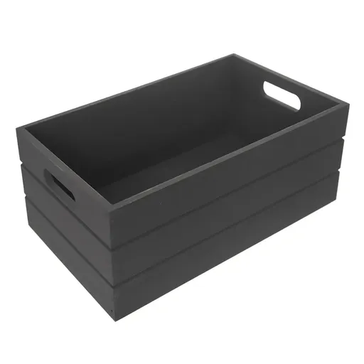 Orion Drevená debnička, antracitová, 36 x 26 x 15 cm, L