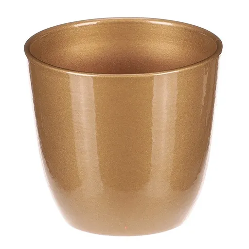 Keramický obal na kvety Terakota, pr. 25 cm, zlatá