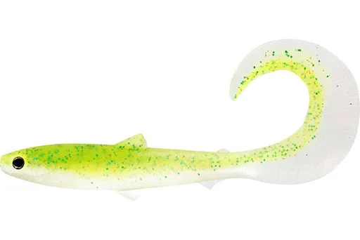 Westin gumová nástraha bullteez curltail sparkling chartreuse - 8 cm 3 g 3 ks