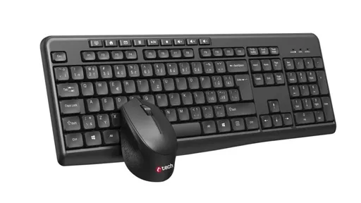 C-TECH klávesnica s myšou WLKMC-04, Bezdrôtový set 2.4GHz, CZ, Čierna