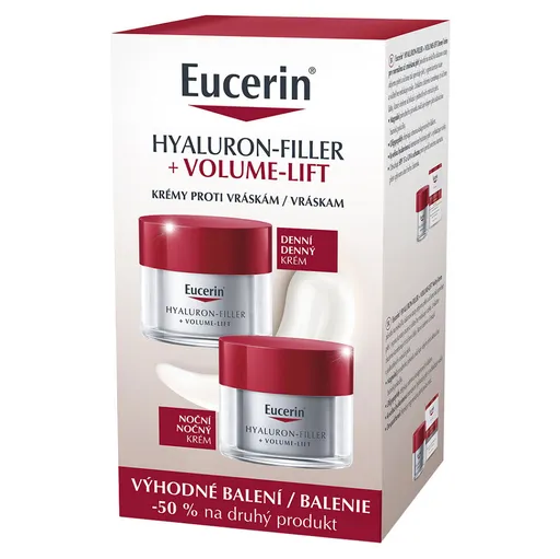EUCERIN Hyaluron-Filler+Volume-Lift Denný krém 50 ml+ Nočný krém 50 ml