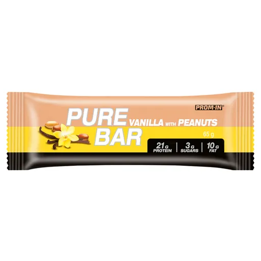 PROM-IN Essential Pure bar proteínová tyčinka vanilka s arašidmi 65 g
