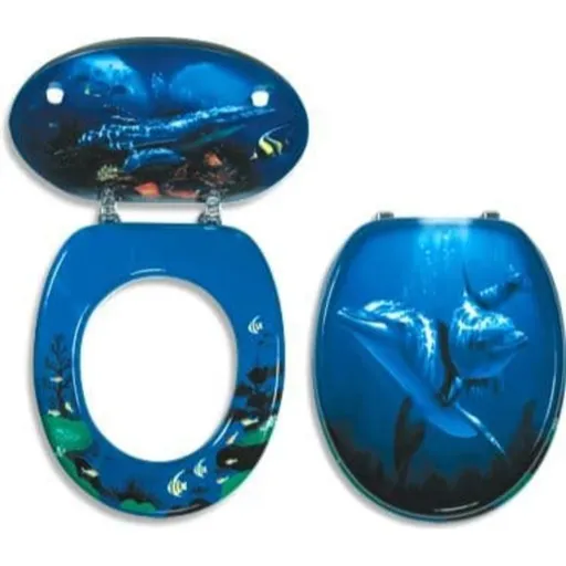 Wc doska Novaservis z MDF v modrej farbe WC/DELFIN