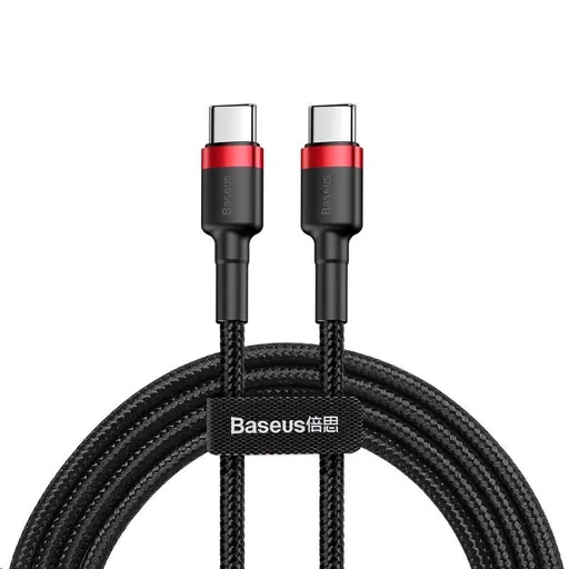 Baseus Cafule Series nabíjací / dátový kábel USB-C na USB-C PD2.0 60W Flash 1m, červená-čier
