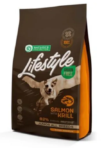 Natures Protection Lifestyle dog junior all breeds salmon & krill granule pre psy 1,5kg