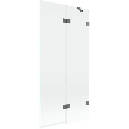 MEXEN/S - Lunar vaňová zástena 2-krídlová pravá 90 x 150, transparent, grafit metal 897-090-100-95-00-P