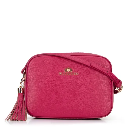 Dámska kožená listová kabelka boxová s brmbolcom ružová 29-4E-014-PP