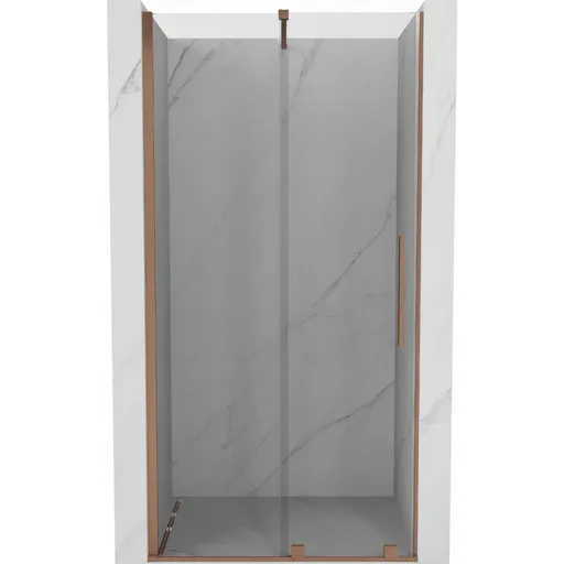 MEXEN/S - Velár posuvné sprchové dvere 80, transparent, kartáčovaná meď 871-080-000-01-65