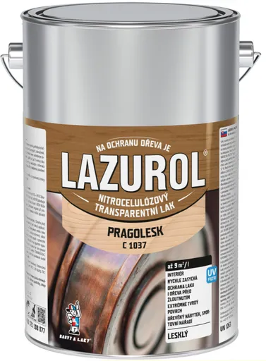BARVY A LAKY HOSTIVAŘ LAZUROL PRAGOLESK C1037 - Nitrocelulózový lak na drevo 4 l bezfarebný - lesklý