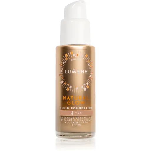Lumene Natural Glow rozjasňujúci make-up pre prirodzený vzhľad SPF 20 odtieň 4 Tan (Neutral) 30 ml