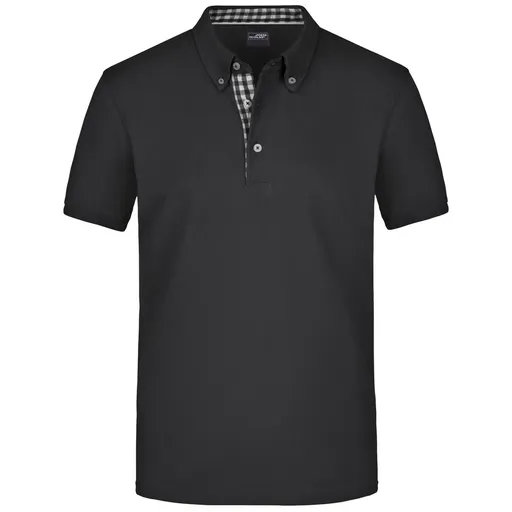 James & Nicholson (Daiber) Elegantná pánska polokošeľa JN964 - Čierna / čierna / biela | L