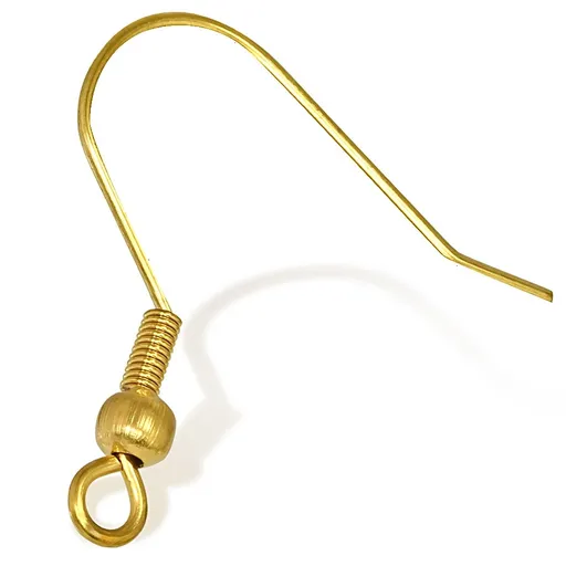 Lesklý háčik zlatej farby z chirurgickej ocele - pár