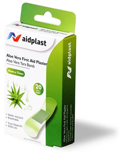 Aidplast Priehľadná náplasť s Aloe 1,9x7,2cm 20ks