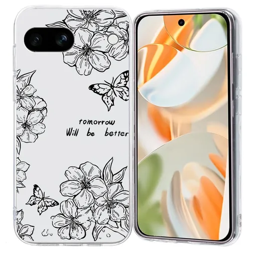 ART TPU Ochranný kryt pre Google Pixel 9a BUTTERFLY FLOWER