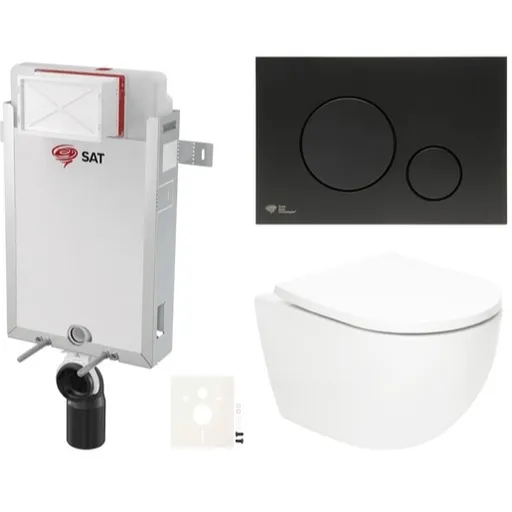Závesný wc set SAT Fusion na zamurovanie vírové splachovanie SIKOSZTORFU68