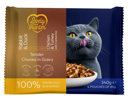 LOVELY HUNTER cat adult serilised wet set kapsička pre mačky 4x85 g