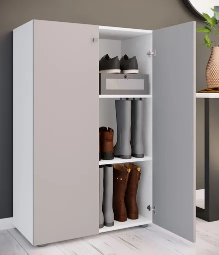 VCM Botník Lona XL 3dílný, bílý