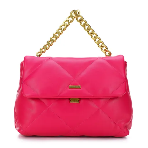 Náprsná kabelka z mäkkej prešívanej ekokože s retiazkou 97-4Y-619-P