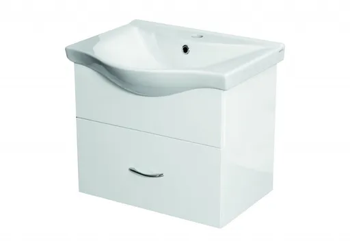 OLSEN SPA - Skrinka s keramickým umývadlom vekami 55/65/80 - Nábytok Viky - 64 × 46 × 16,5 cm OLNVIKI365 + OLKE70652