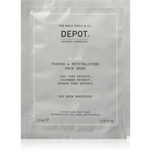 DEPOT 800 SKIN SPECIFICS NO. 806 TONING & REVITALIZING FACE MASK revitalizačná pleťová maska pre mužov 12x13 ml