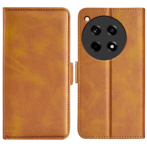 SIDE Peňaženkové puzdro pre OnePlus 12R svetlohnedé