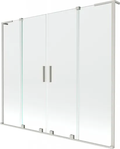 MEXEN/S - Velar L Duo dvojkrídlová posuvná vaňová zástena 180 x 150, transparent, nikel kartáčovaný 896-180-003-02-97